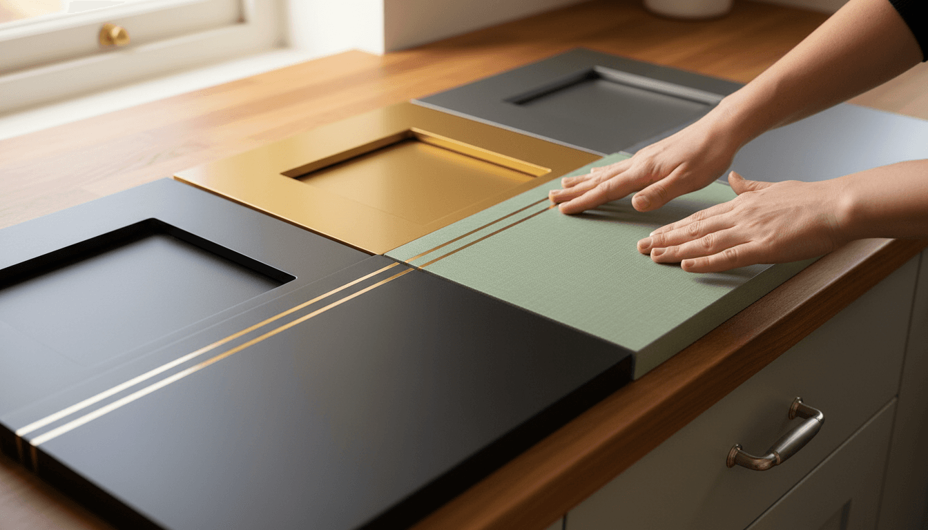 Close-up of premium vinyl wrap finishes and colours